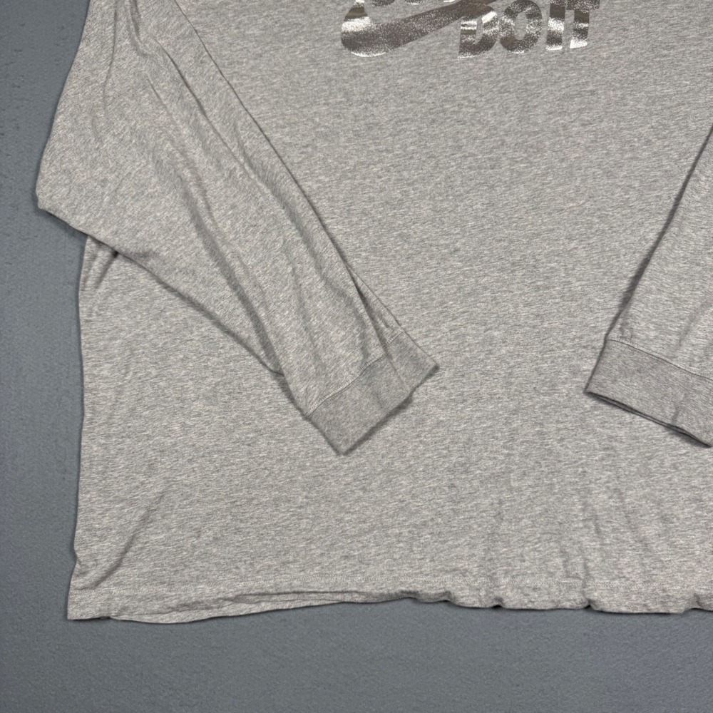 Nike Long Sleeve Shirt Mens 4XL Gray Silver Foil Just Do It Graphic Tee Big Tall - Picture 10 of 11